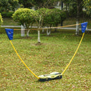Portable Folding Badminton Set with Rackets and Shuttlecocks - Blue
