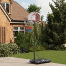 Adjustable Basketball Stand Net System with Wheels, Enlarged Base, Black, PE Backboard