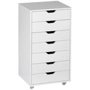 White 7-Drawer Vertical File Cabinet on Wheels for Home Office