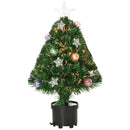 2FT Pre-lit Multicoloured Fibre Optic Christmas Tree with LED Lights - Green