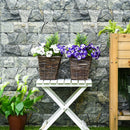 Set of 2 White Artificial Orchid Plants in Wicker Baskets