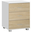 Oak 3-Drawer Modern Bedside Table
