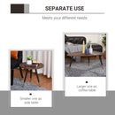 Vintage Triangle Coffee Table Set - 2 Nesting End Tables, Side Table for Living Room - Rustic Brown