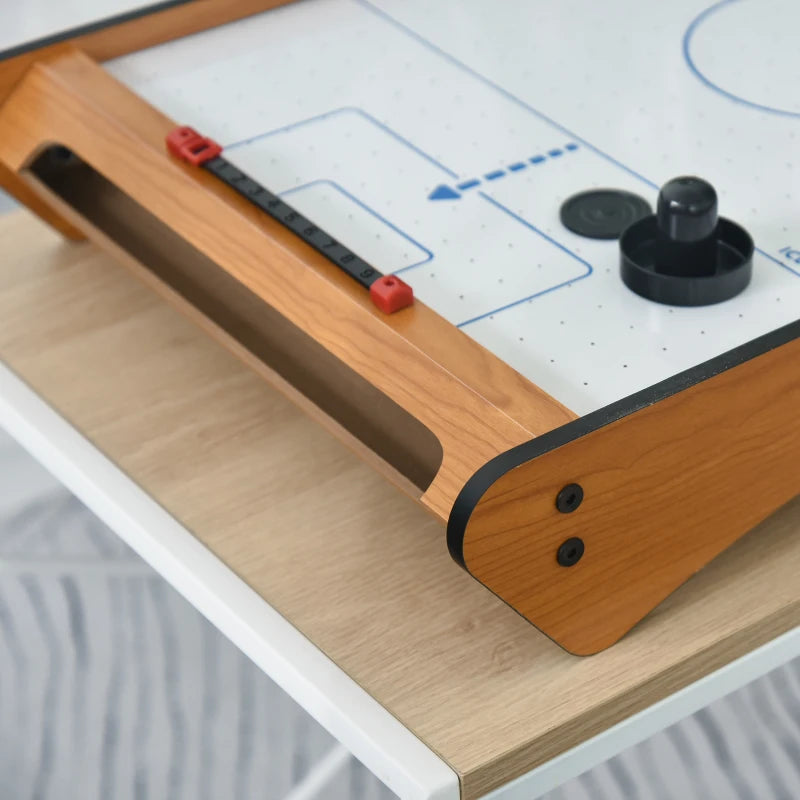 Portable 2.5FT Air Hockey Game Table - Wooden - Fun for Kids & Adults - Blue