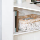 White 120cm Computer Desk with Bookshelf and 6 Shelves