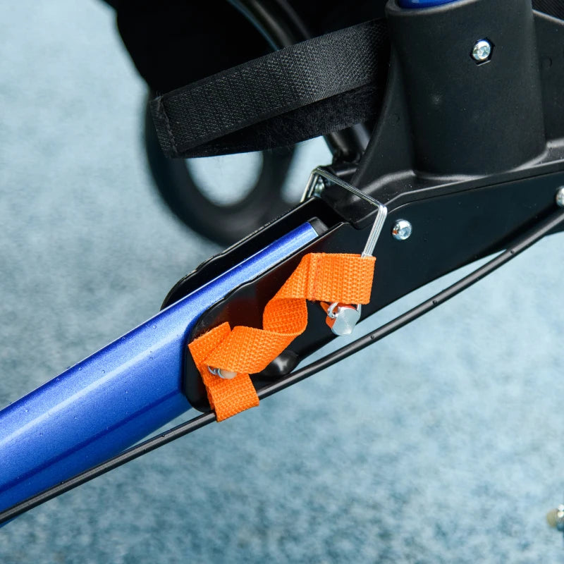 Blue Folding Rollator Walker with Seat and Brakes