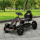 Black Metal Kids Pedal Go Kart with Adjustable Seat & Inflatable Tyres