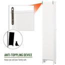 White Tall Bathroom Storage Cabinet with 6 Shelves - 165H x 34W x 20D cm