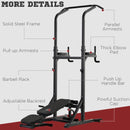 Adjustable Weight Bench with Pull Up Bar and Dip Station - Black