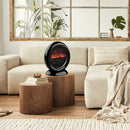 Black Tabletop Electric Fireplace Heater with Realistic Flame Effect