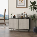 Black Kitchen Storage Cabinet with Adjustable Shelves and 4 Doors