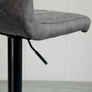 Grey Swivel Barstools Set of 2, Adjustable Counter Chairs with Footrest, PU Leather