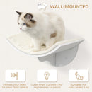 White Curved Cat Wall Shelf Bed 41x28x21cm