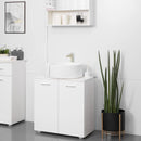 White Under Sink Bathroom Storage Cabinet with Adjustable Shelf