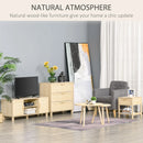 Rattan Drawer Nightstand with Storage Shelf - White