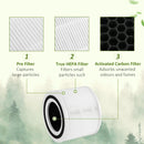 White & Black Bedroom Air Purifier with 3-Stage Filtration System