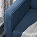Blue Tufted Loveseat Sofa with Hidden Storage, 2 Seater Compact Couch