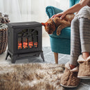 Black Electric Fireplace Heater with LED Flame Effect