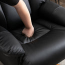Black Faux Leather Massage Recliner with Footrest