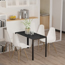 Black Glass Dining Table for 4 - Modern Rectangular Design