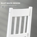 White Slat Back Dining Chairs Set of 2, Pine Wood, Living & Dining Room