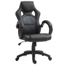 Black High-Back Faux Leather Office Chair with Wheels