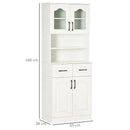White Freestanding Kitchen Storage Cabinet with Drawers and Shelves