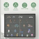 Black 5-Tier Wall Display Shelf with Glass Doors - 60x80cm