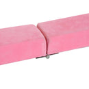 Pink Suede Upholstered Wooden Folding Balance Beam