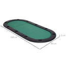 Black 10-Seater Folding Poker Table with Drink Holders