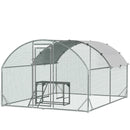 Large Chicken Run with Activity Shelf and Cover, 2.8 x 3.8 x 2m, Green