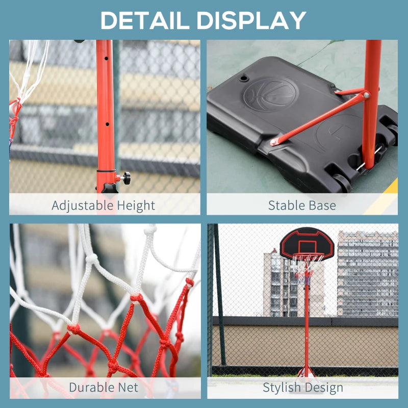Adjustable Kids Basketball Hoop Set with Wheels - Blue