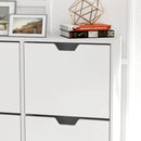 White Shoe Storage Cabinet with 4 Flip Drawers - Organize 16 Pairs of Shoes