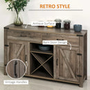 Bronze-Tone Rustic Style Side Cabinet with 2 Drawers & Cupboards - 140x39x58 cm