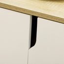 Double Door Shoe Storage Organizer - Natural & White, 13 Pair Capacity