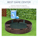 Brown Round Kids Sand Pit with Water-Resistant Cover