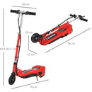 Red/Black Folding Electric Kids Scooter for Ages 7-14
