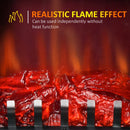 Black Electric Fireplace Stove with LED Flame Effect