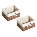 Brown Wall Mounted Coat Rack Shelf with Baskets and Hooks