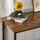 Rustic Brown L-Shaped Industrial Corner Desk with Adjustable Storage Shelf