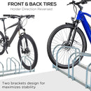 Silver Bike Storage Rack (5 Racks) - Floor/Wall Mount Bicycle Stand