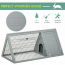 Grey Triangle Small Animal Hutch 116 x 62.2 x 52.5 cm