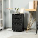 Black 3-Drawer Rolling Storage Cabinet for Home Office