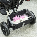 Grey 2-in-1 Cloth Tricycle Stroller for Toddlers