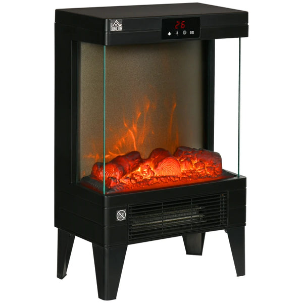 Black Freestanding Electric Fireplace Heater