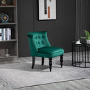 Green Velvet Wingback Accent Chair with Wooden Legs