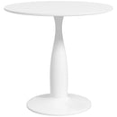 Modern Steel Base Round Dining Table, White, Space-Saving