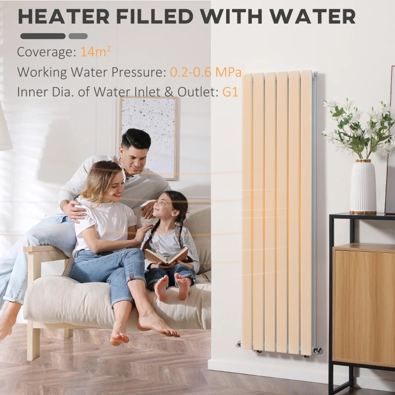 White Vertical Designer Radiator - 460 x 1600 mm Double Panel Heater