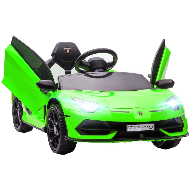 Green Lamborghini Style 12V Kids Electric Car with Butterfly Doors and Remote Control