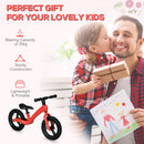 Red 12" Kids Balance Bike, Lightweight No-Pedal Training Bicycle with Adjustable Seat